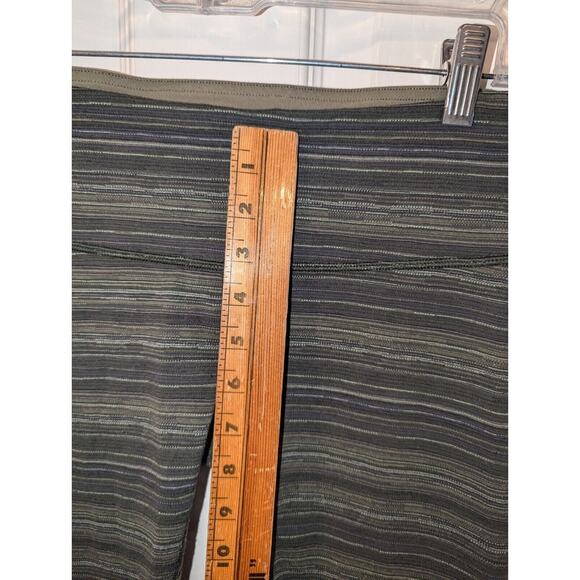 Lululemon Pants Women's Size 6 Wunder Under Pant III Cyber Stripe Green Olive - Picture 7 of 11